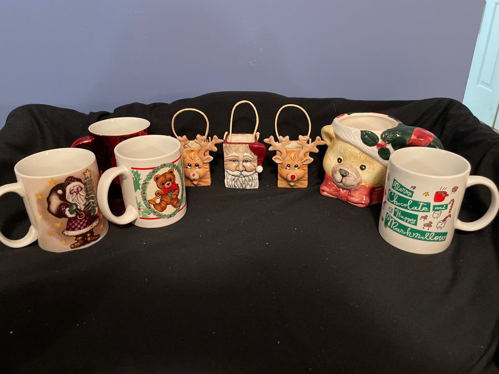Ceramic Holiday Mugs and Miniature Figural Containers