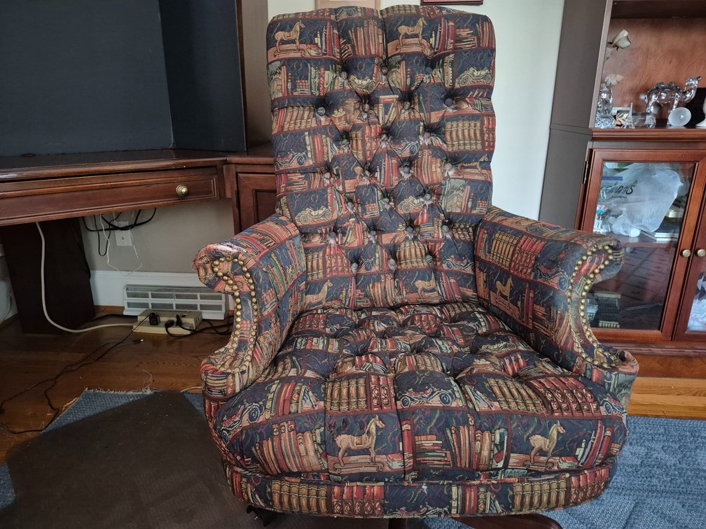 Tufted Tapestry Swivel Desk Armchair
