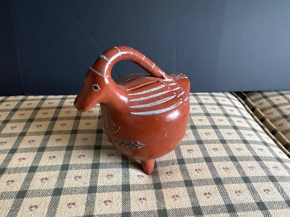 Terracotta Animal-Form Tripod Bank