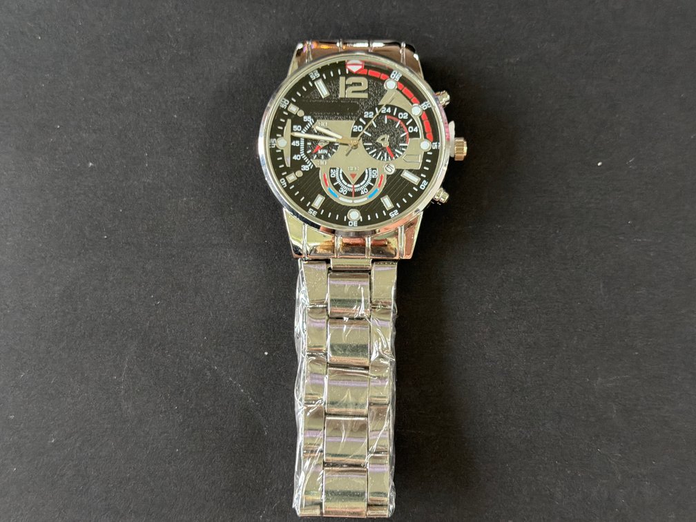 Silver-Tone Chronograph Style Wristwatch