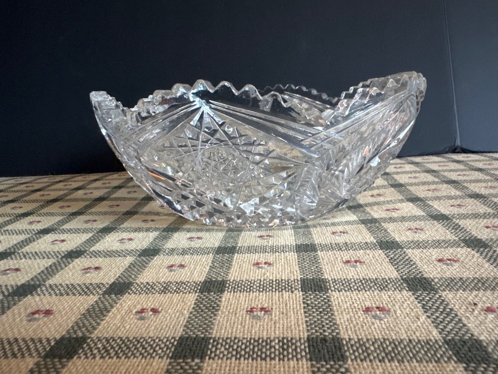 Crystal Boat-Shaped Bowl