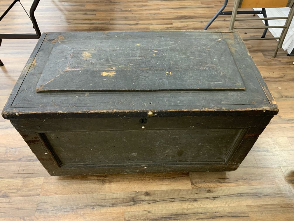 Painted Wooden Carpenter's Tool Chest