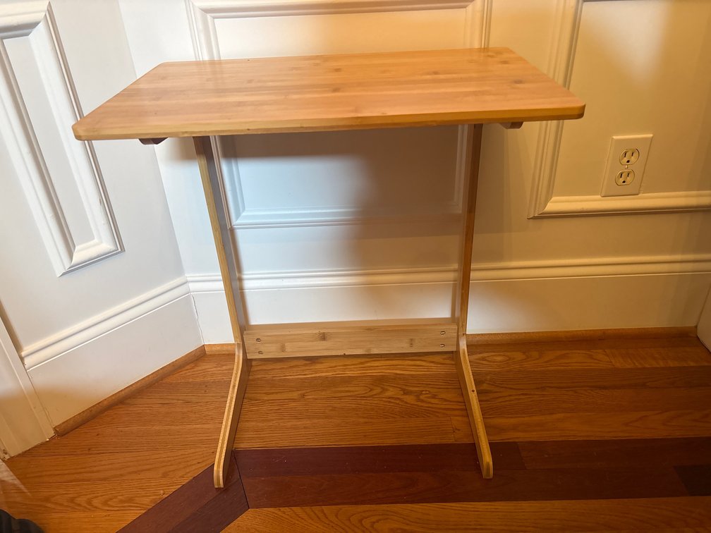 Natural Bamboo C-Shaped Side Table
