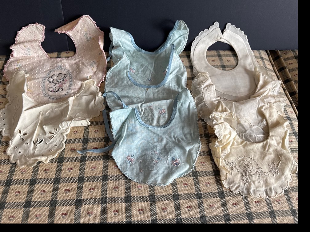 Vintage Embroidered Baby Bibs