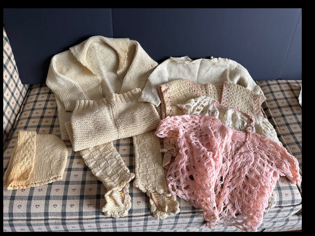 Vintage Hand-Knit and Crocheted Infant Clothing