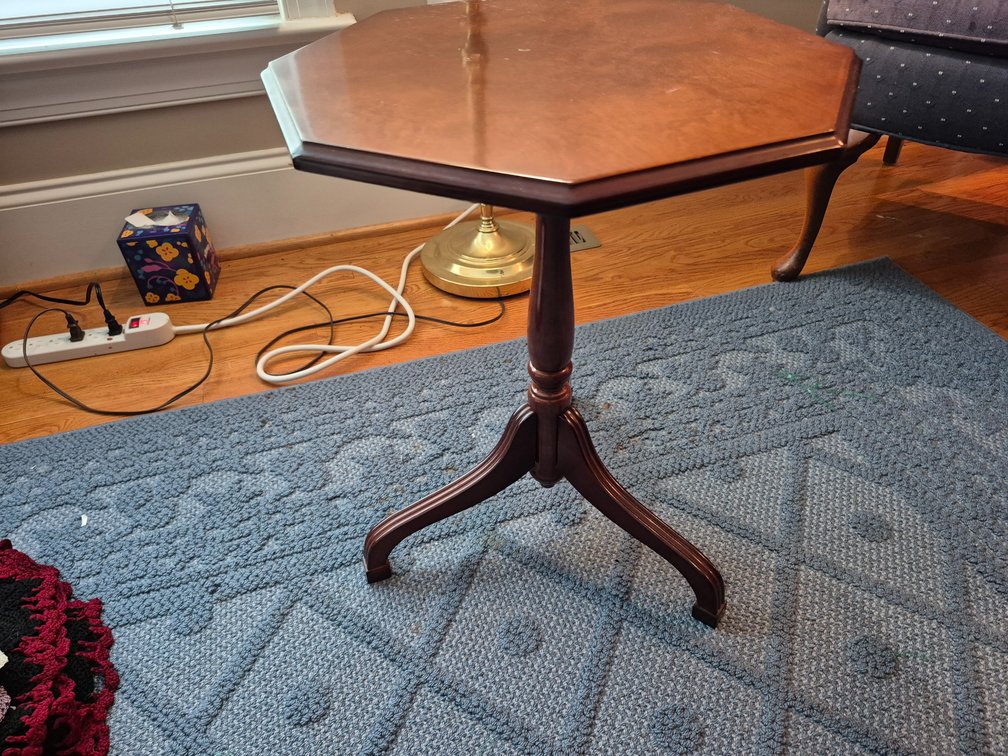 The Bombay Company Octagonal Wood Pedestal Side Table