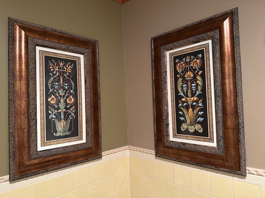 Pair of Framed Botanical Prints in Copper-Tone Frames