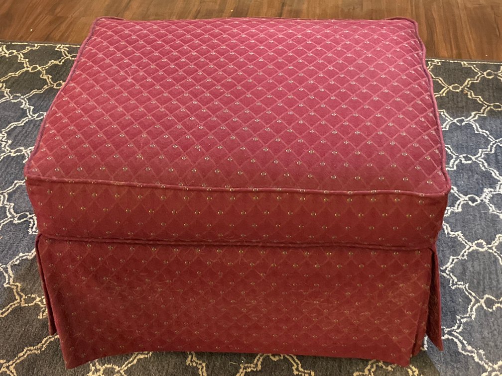 La-Z-Boy Burgundy Upholstered Skirted Ottoman