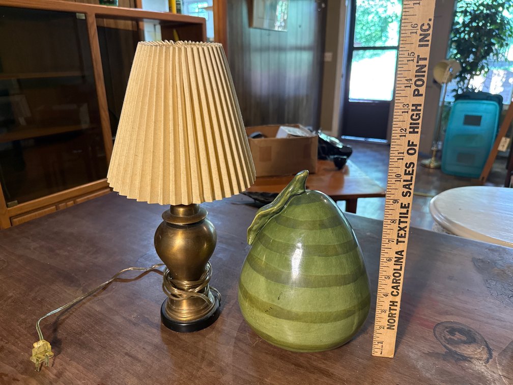 Accent Lamp and Pear Sculpture
