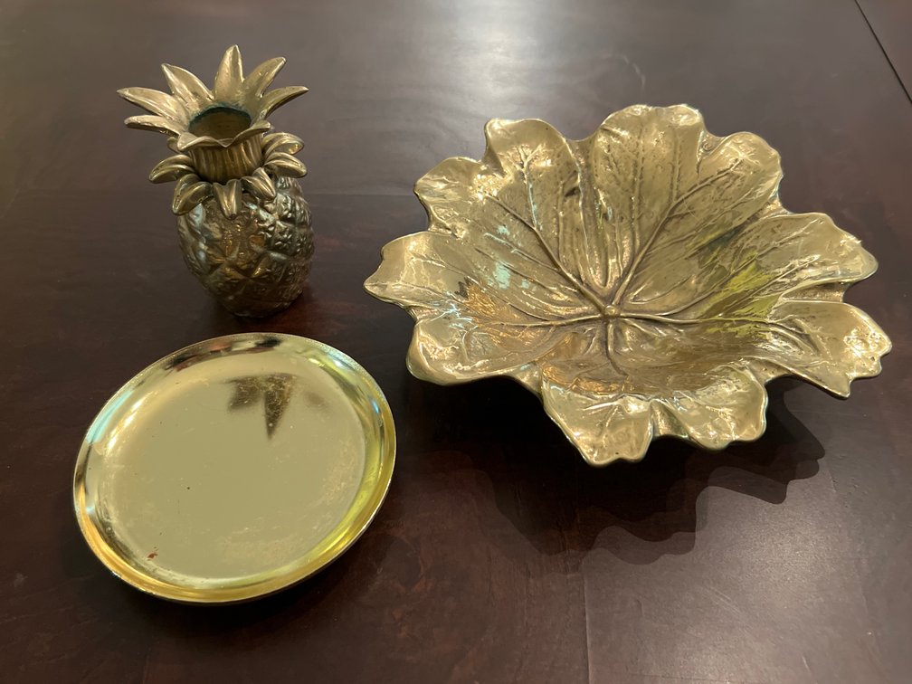 Brass Tray & Candle Holder