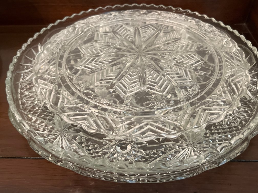Clear Pressed Glass Platters