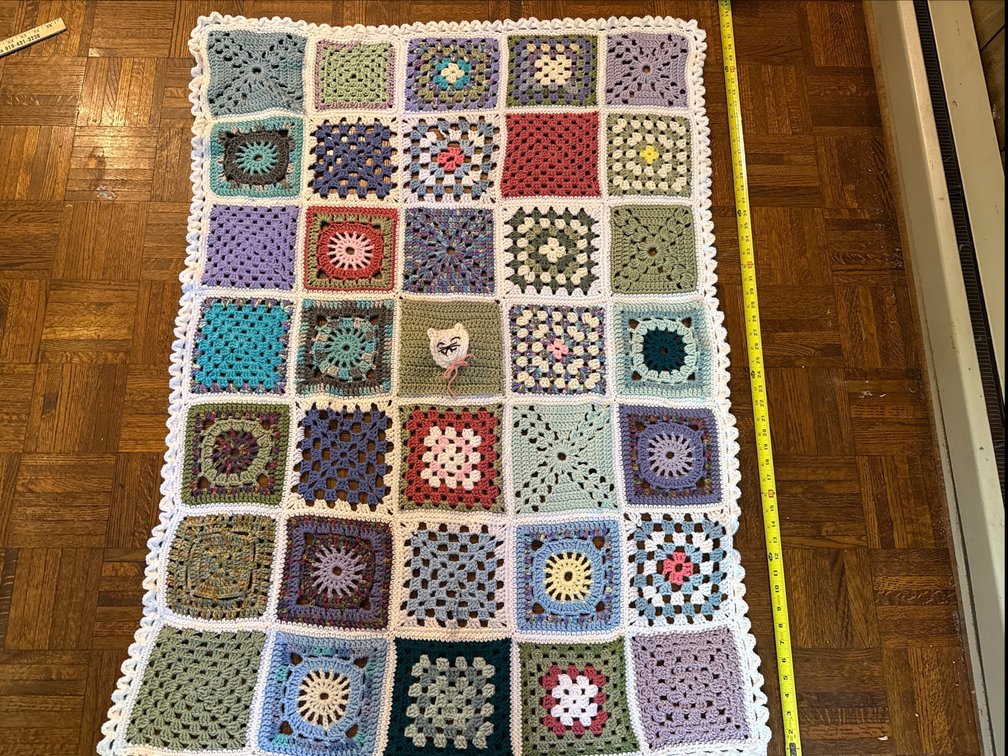 Crocheted Granny Square blanket