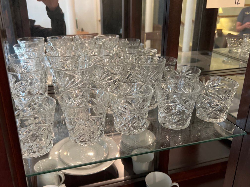 Clear Cut Glass Highball and Rocks Tumblers
