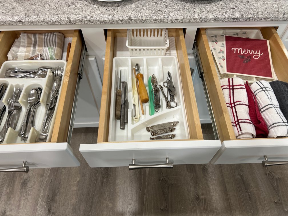 Stainless Steel Flatware, Kitchen Utensils, and Linens