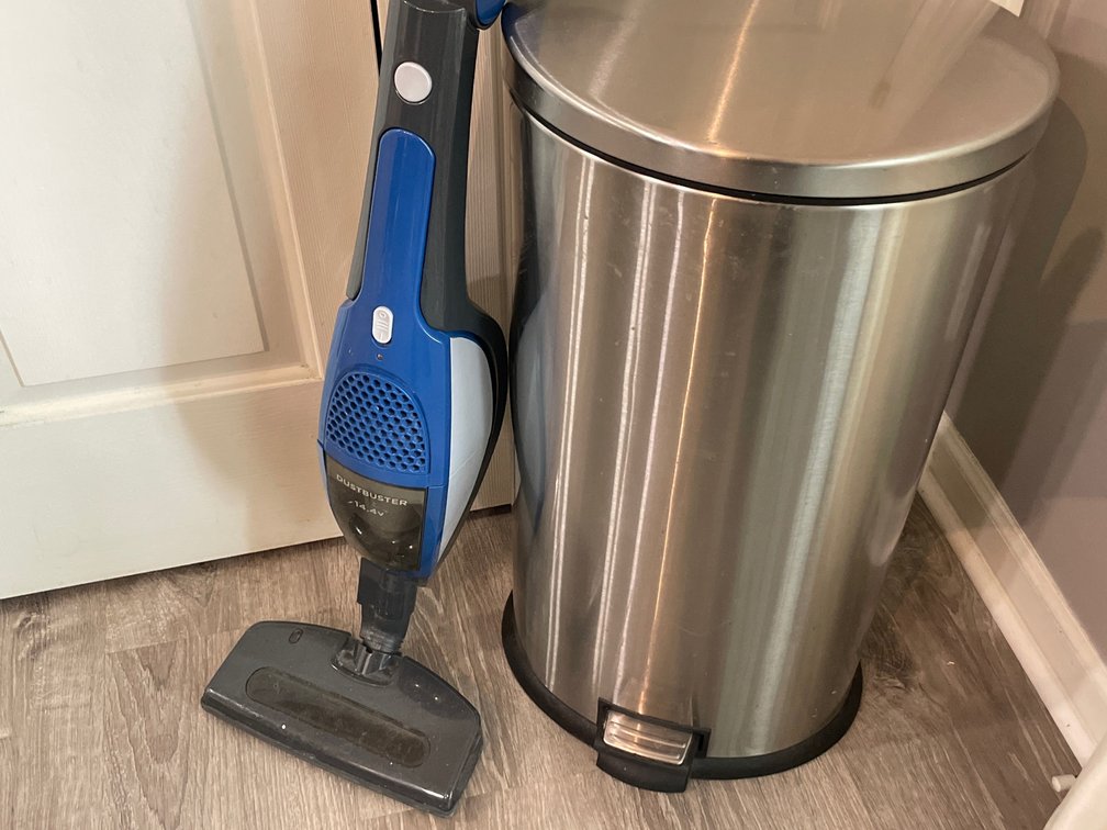 Stick Vacuum Cleaner and Stainless Steel Step Trash Can