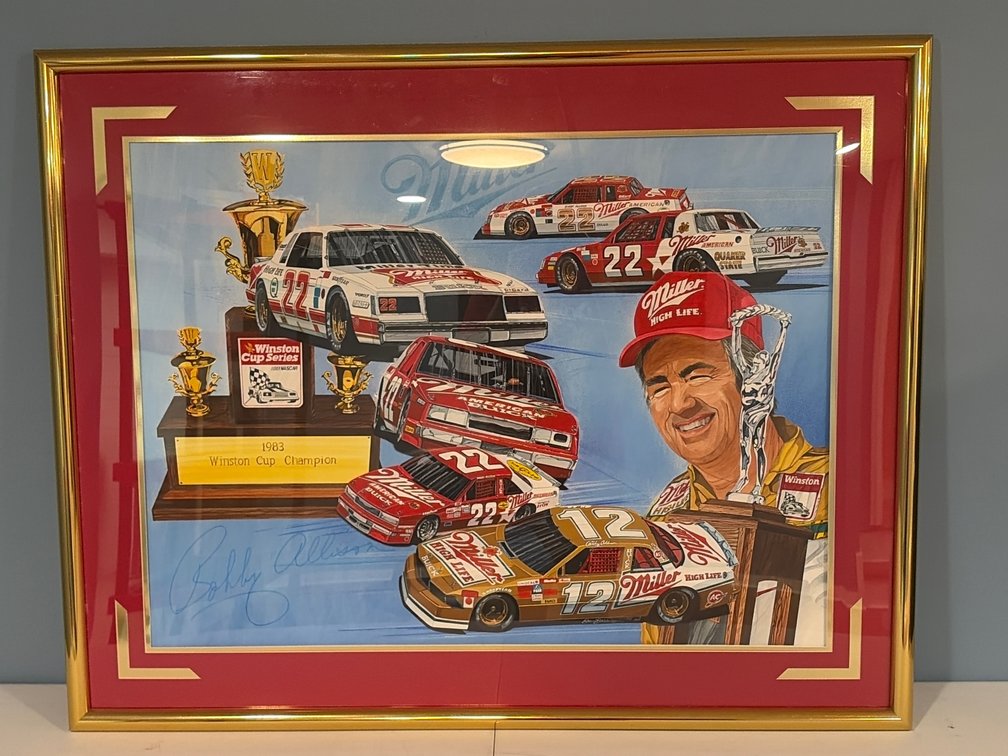 Bobby Allison Autographed NASCAR Sam Bass Print