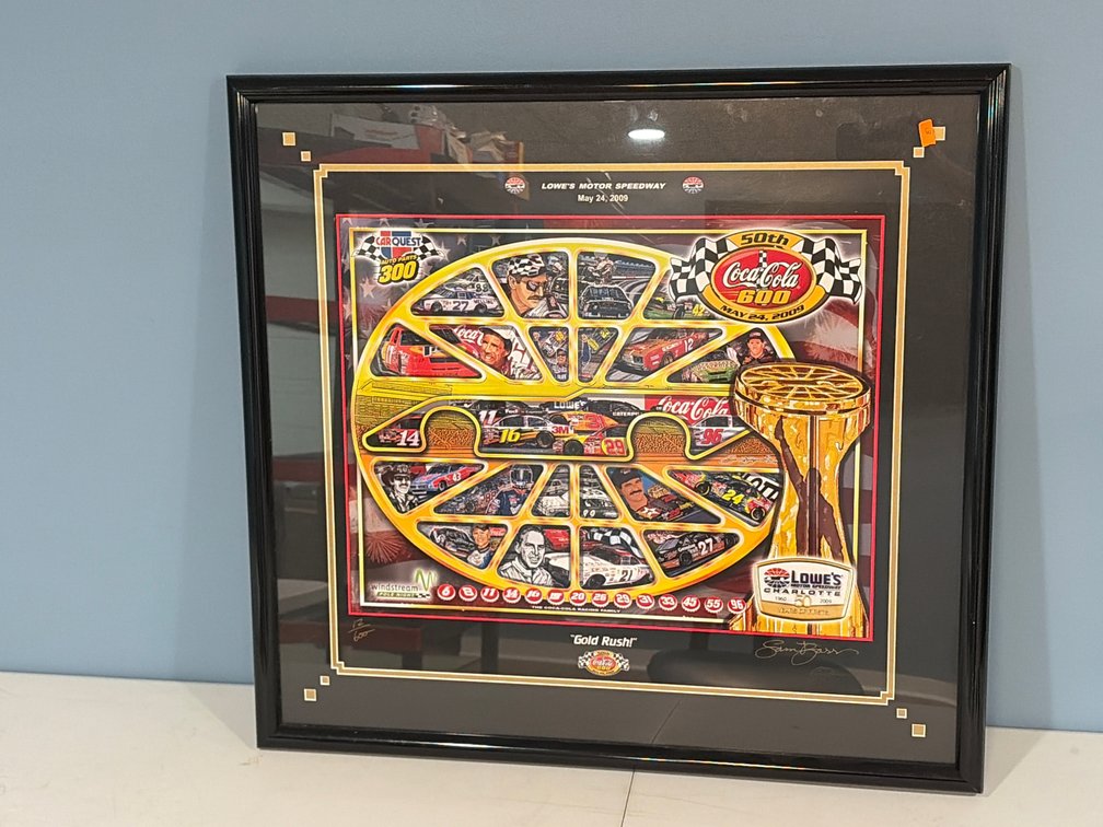 2009 Sam Bass Gold Rush 12/600 Framed Coca-Cola 600 Print