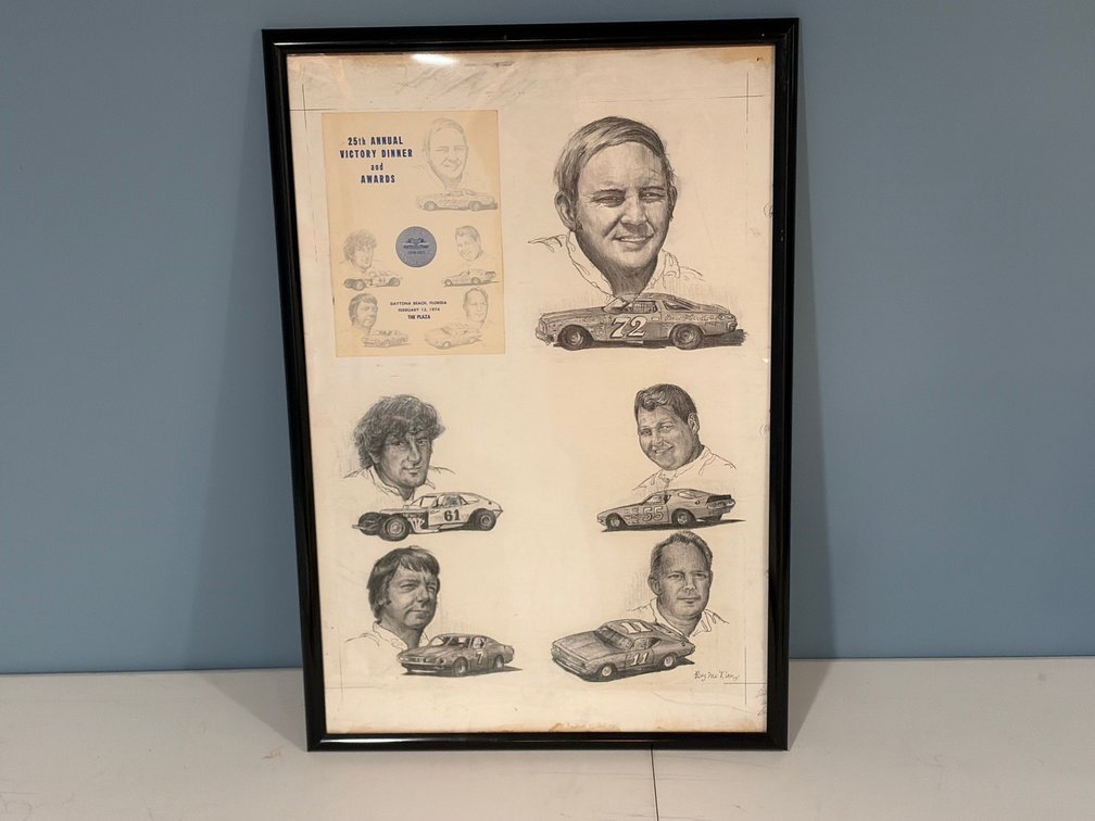 1974 Original Pencil Drawings for the Victory Dinner Program by Buzz McKim
