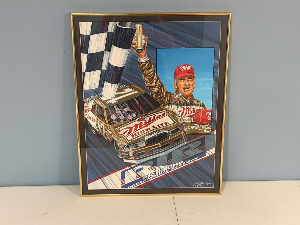 Sam Bass Framed Bobby Allison NASCAR Art Print