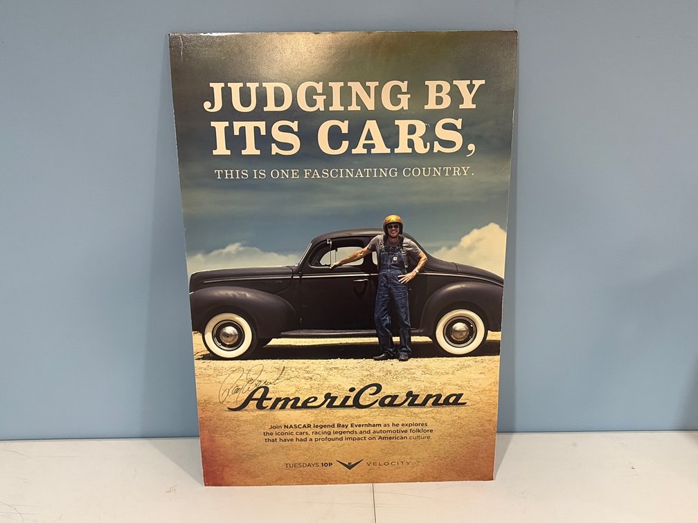 Velocity AmeriCarna Ray Evernham Signed Display Board