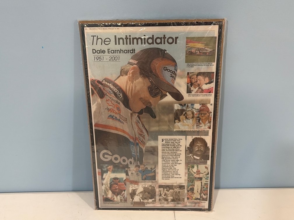 Dale Earnhardt Memorial Newspaper Plaque