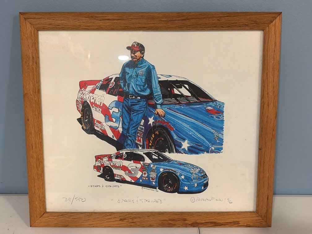 Rick Finn "Stars & Stripes" Dale Earnhardt Framed Art Print