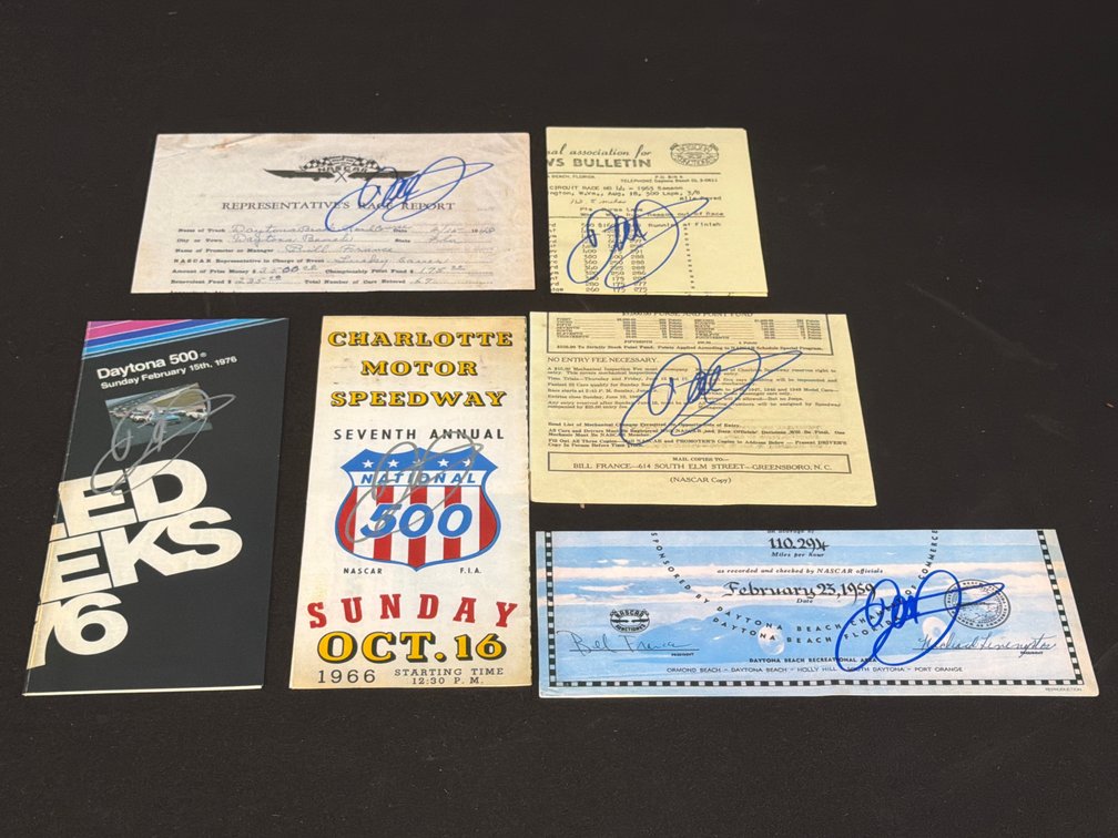 6-Dale Jr. Signed NASCAR Vintage Racing Documents