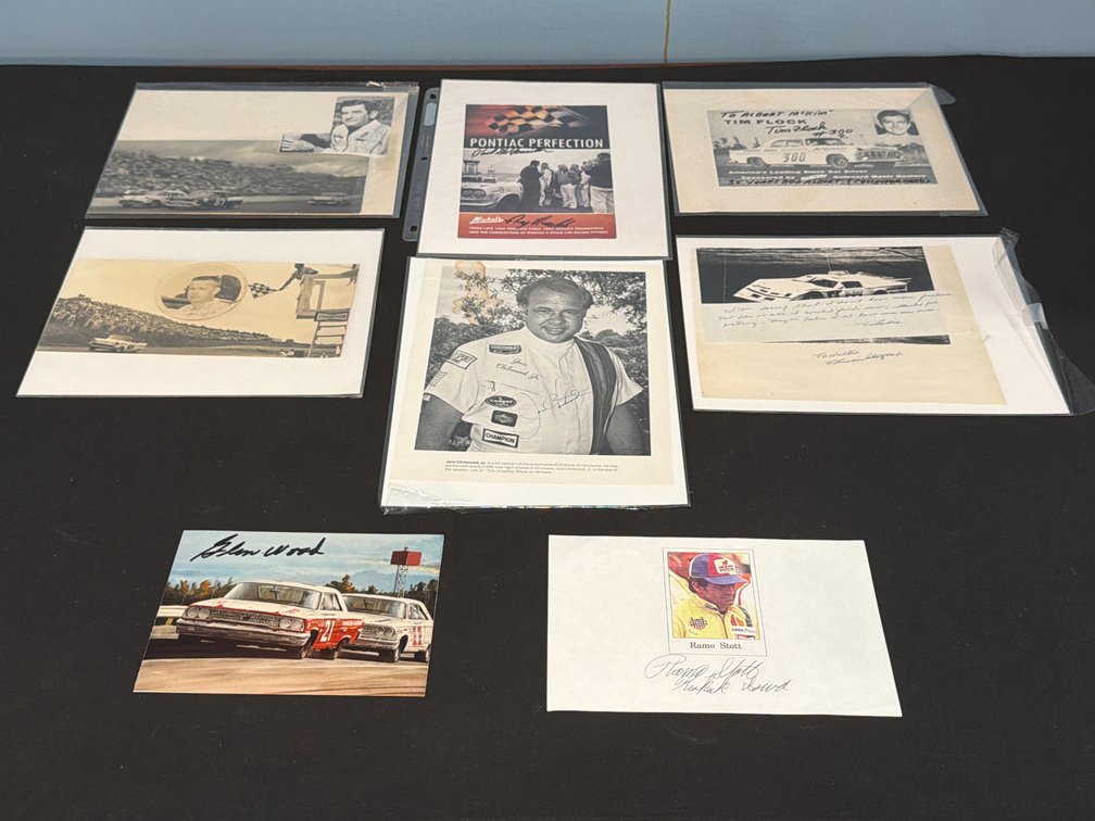 8-NASCAR Legends Autographed Stock Car Racing Photographs and Cards