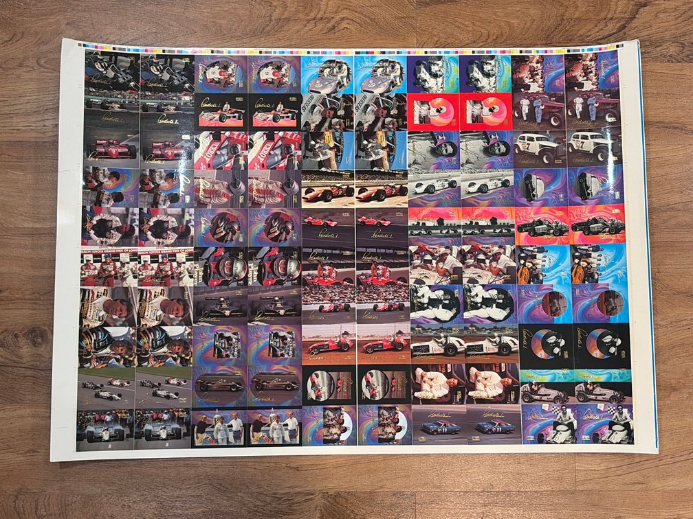 Hi-Tech Cards 1992 Mario Andretti Uncut Trading Card Sheet