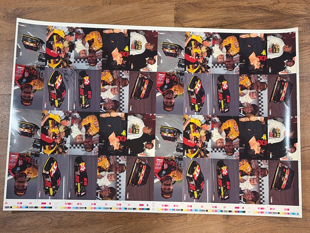 Ernie Irvan #28 Uncut Proof Sheet w/Autograph