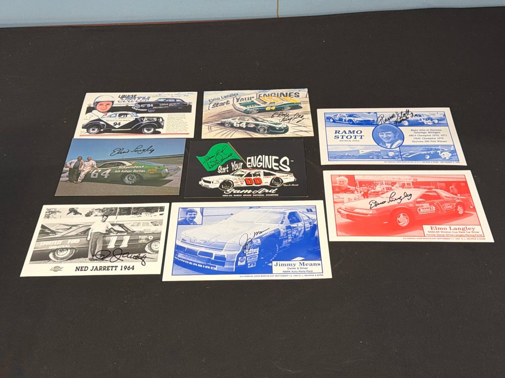 8-Autographed Stock Car Racing Driver Cards and Photographs