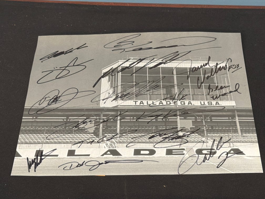 16 Autogrqphs on Talladega Photograph