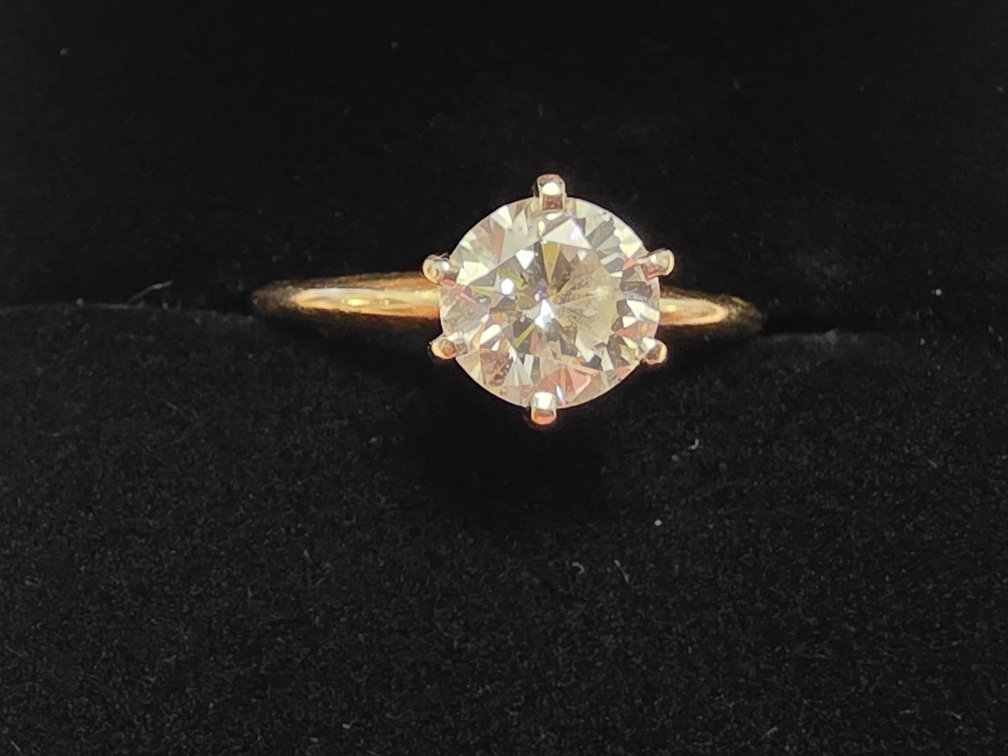 14K Yellow Gold Solitaire Diamond Ring