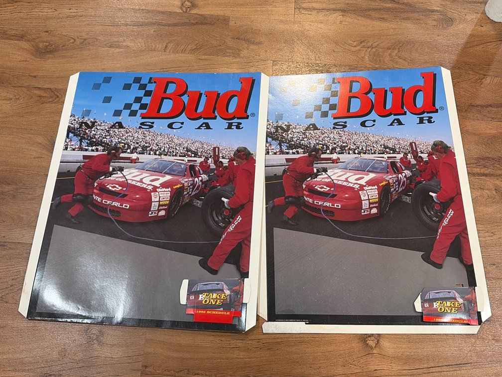Budweiser NASCAR 1995 Schedule Cardboard Displays