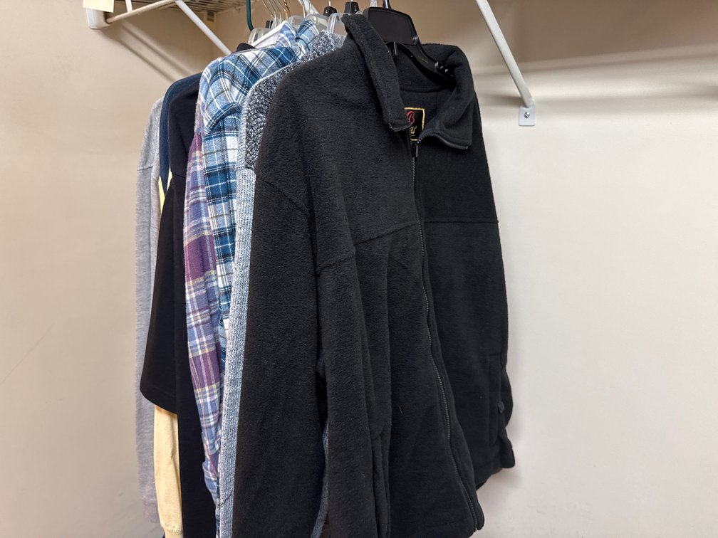 Men's Apparel Lot: Outerwear, Sweaters, Flannels, and Shirts