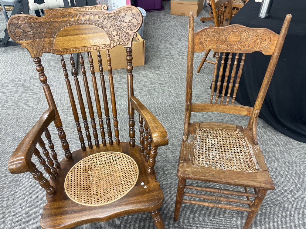 Wooden Rocking Chair and Side Chair