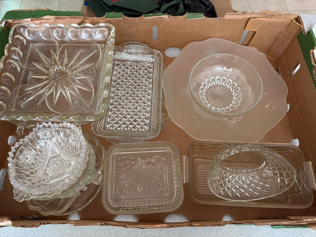 Vintage Pressed and Molded Glass Tableware Collection
