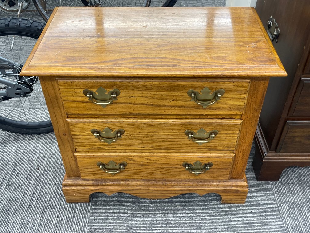 Broyhill Oak Three-Drawer Nightstand