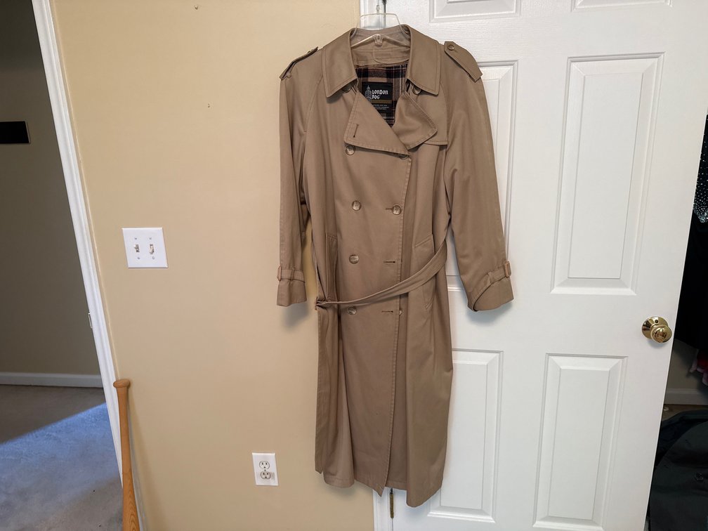 London Fog Tan Double-Breasted Trench Coat