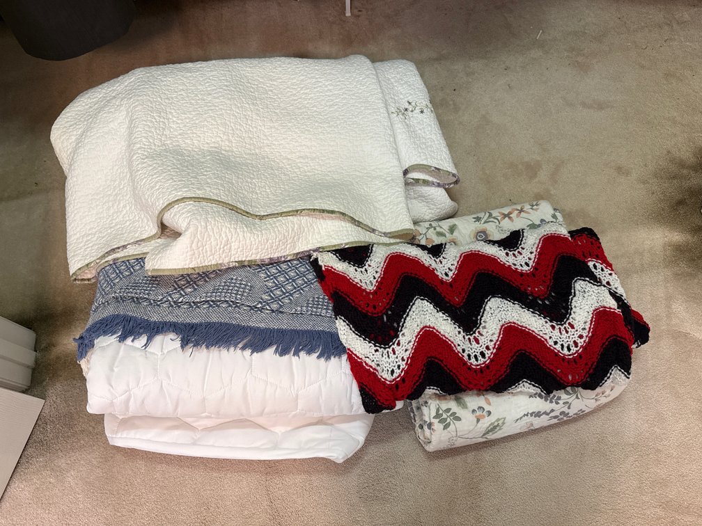Quilts, Woven Throw Blanket, and Chevron Afghan