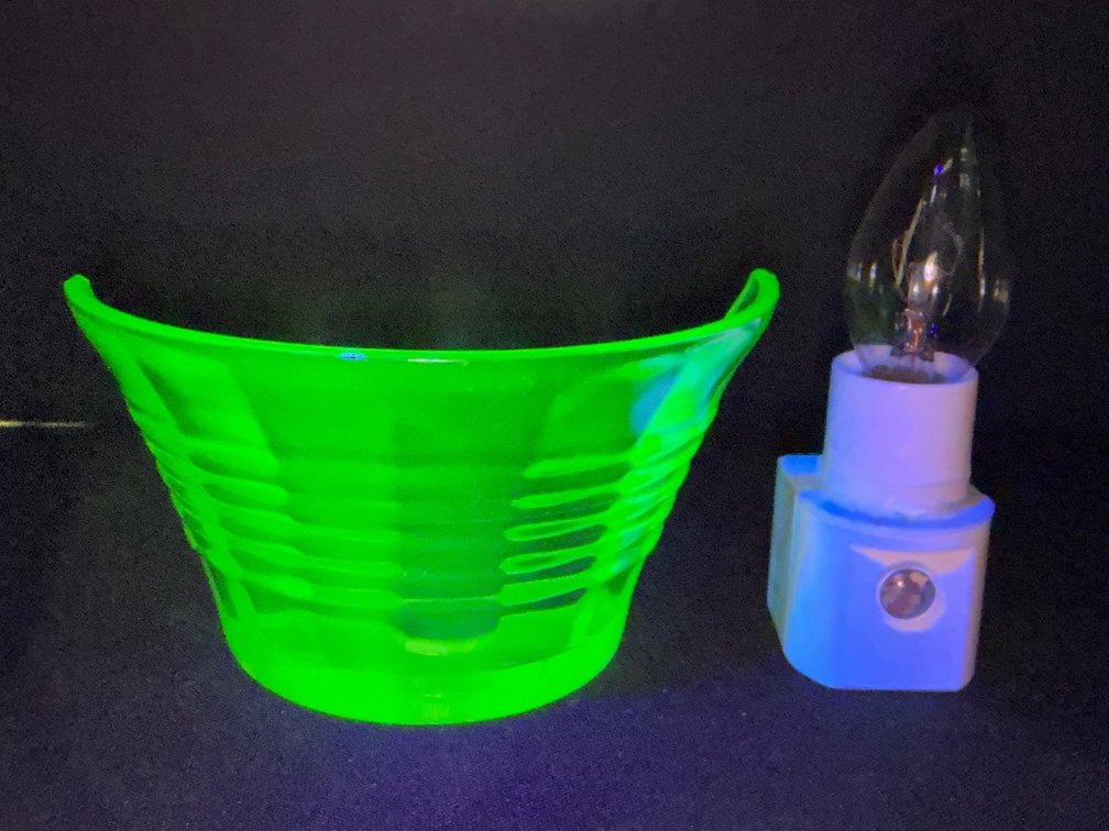 Green Uranium Glass Night Light