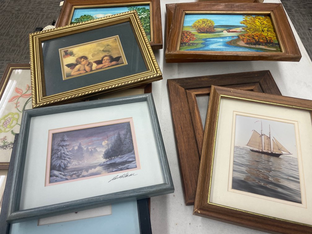Framed Paintings, Art Prints, and Needlework