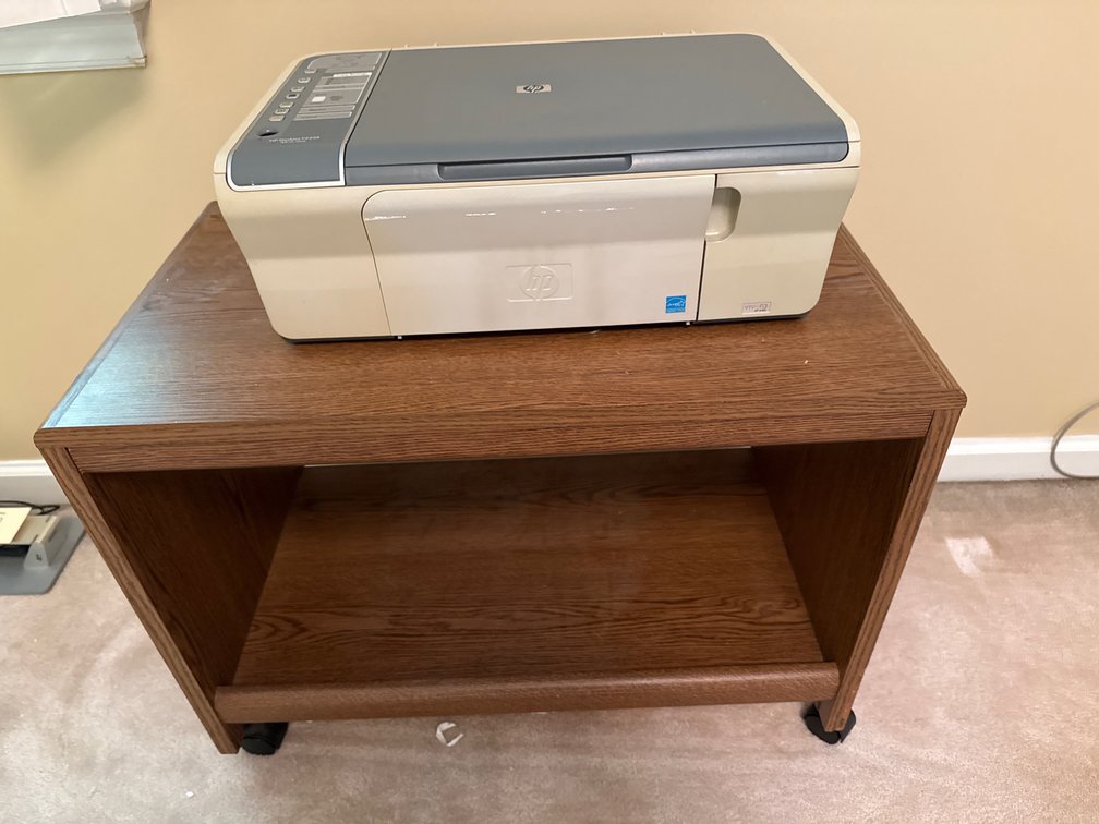 Deskjet F4235 All-in-One Printer, Rolling Stand, and Ink Cartridges