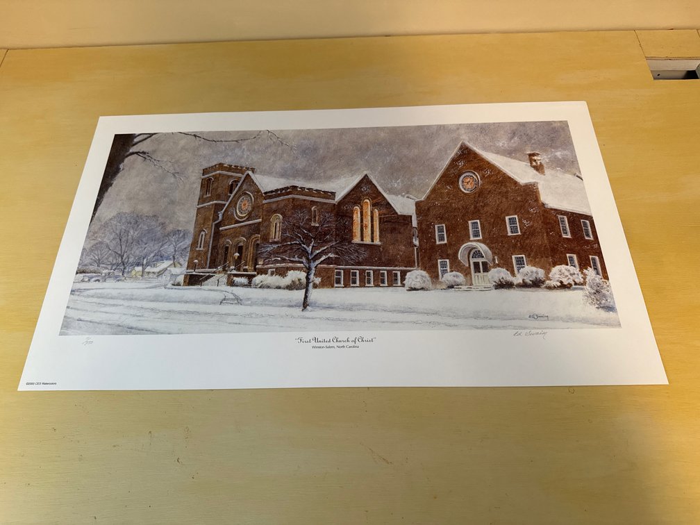 CES Watercolors Ed Swaim First United Church of Christ Art Print