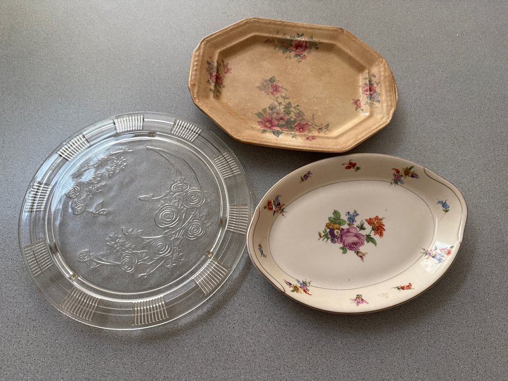 Ceramic and Pressed Glass Serving Platters