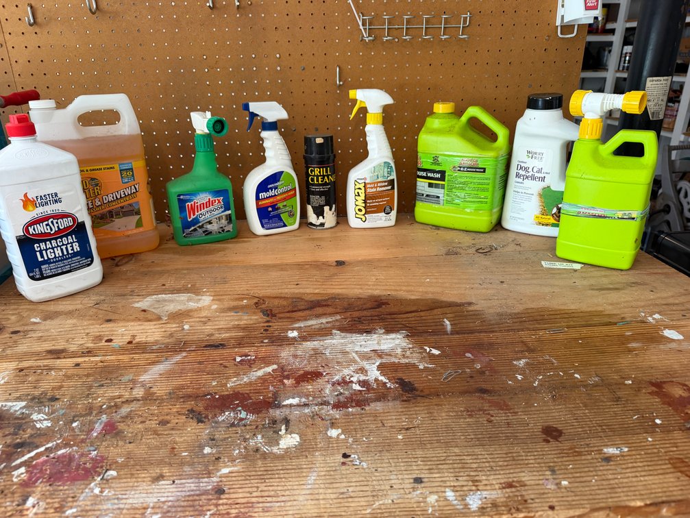 Outdoor Cleaning Chemicals, Lighter Fluid, and Animal Repellent