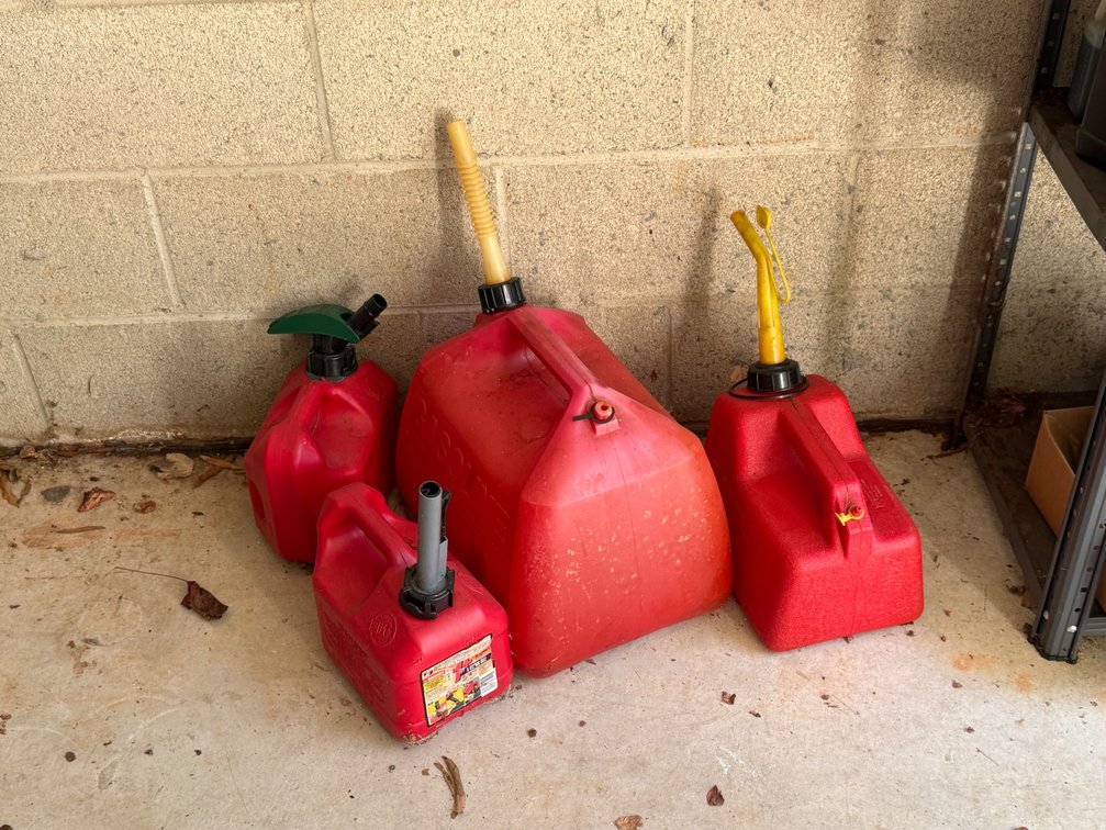 Red Plastic Gasoline Cans