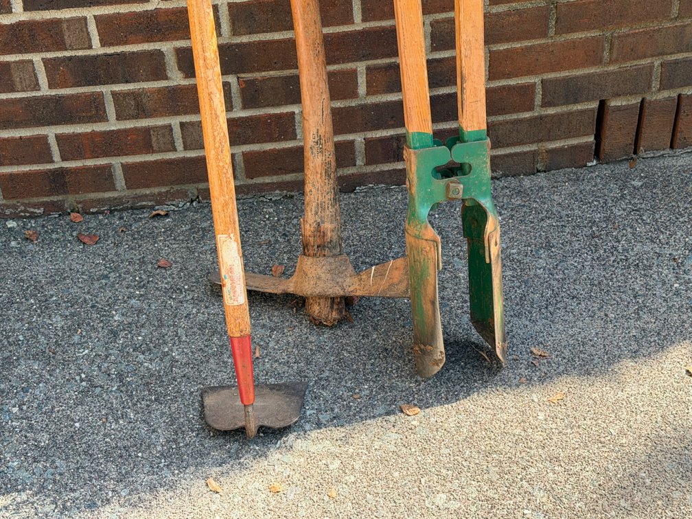Garden and Landscaping Hand Tools with Wooden Handles