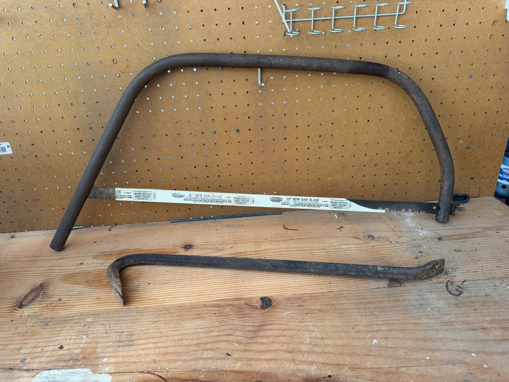Bow Saw and Steel Pry Bar