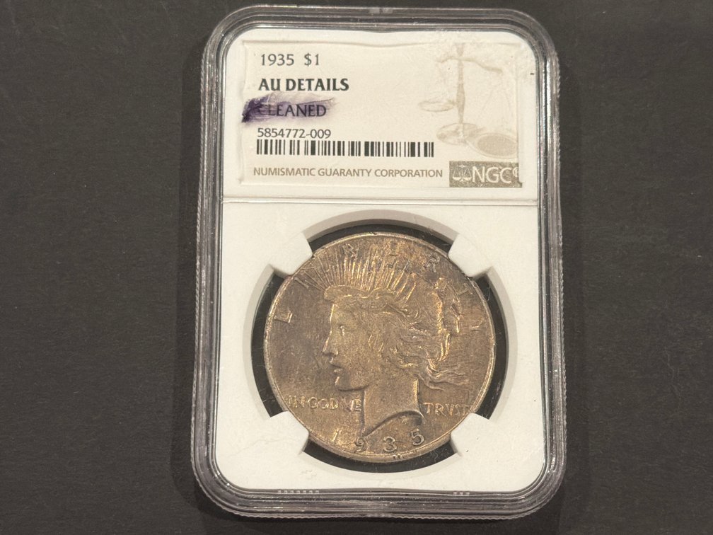 1935 Peace Silver Dollar $1 - NGC Encapsulated